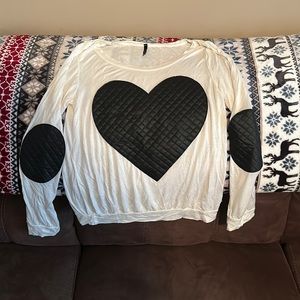 Heart crew neck